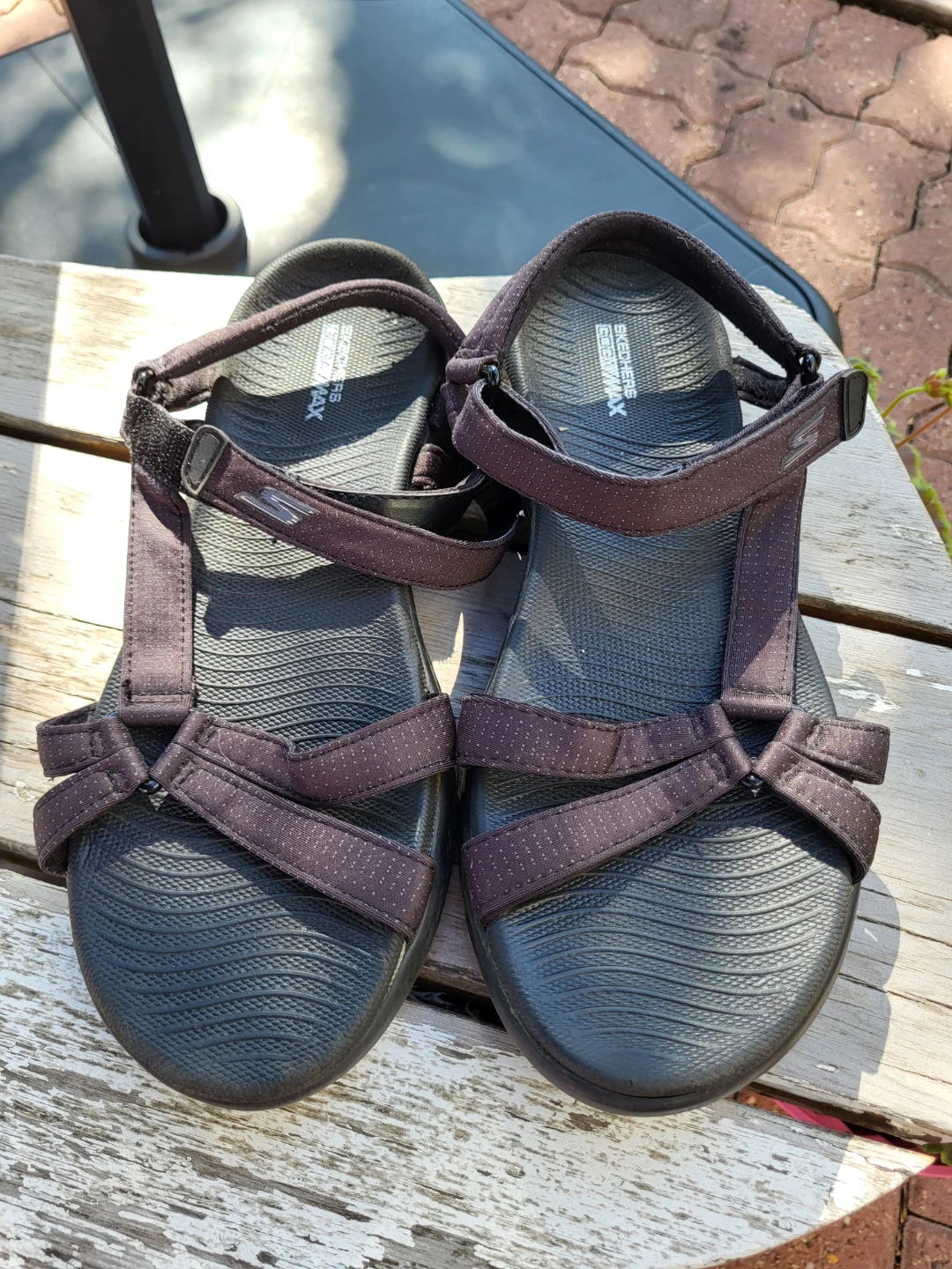 Skechers GOwalk Max Black Sandals 🏈