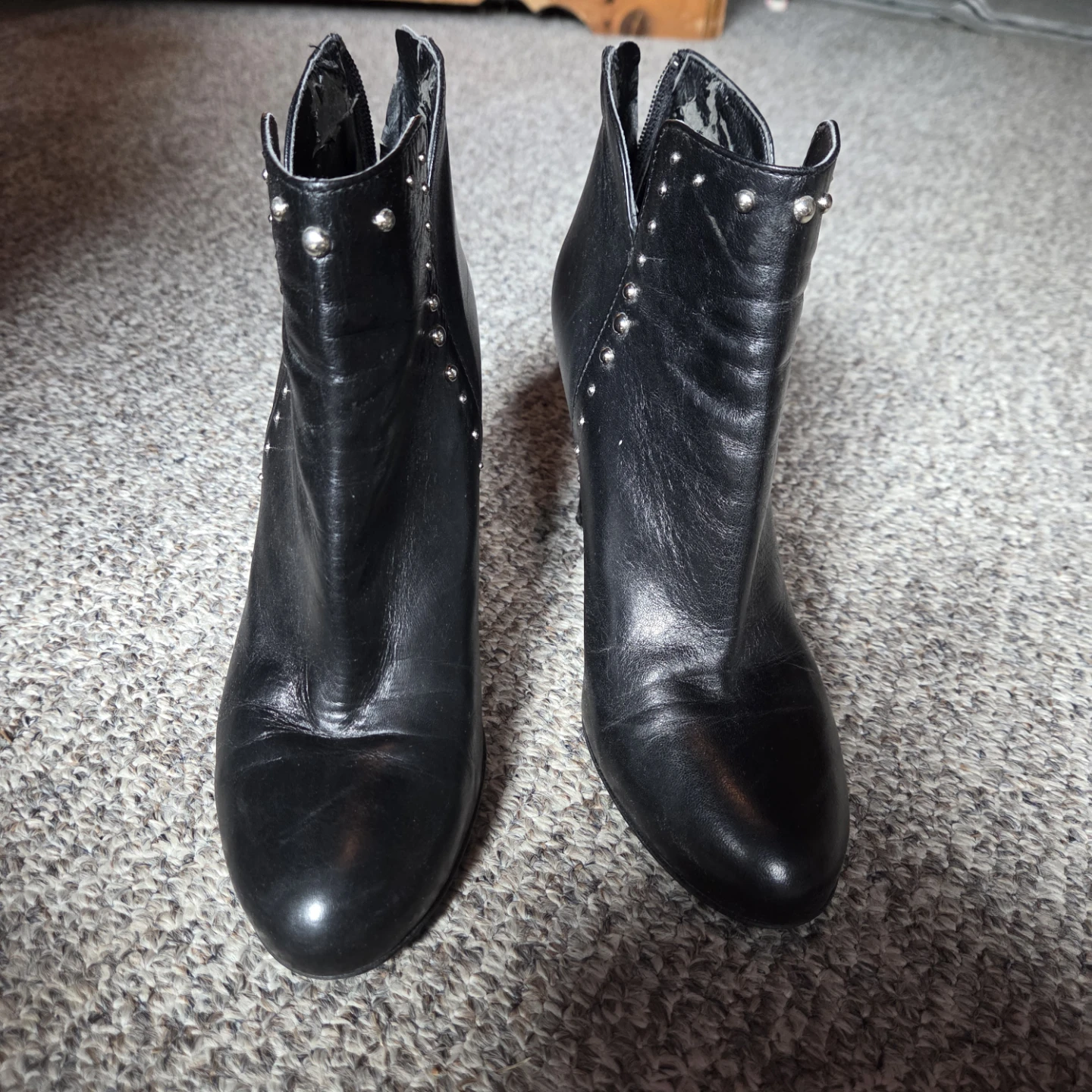 San Marina Black Leather Ankle Boots Size 37