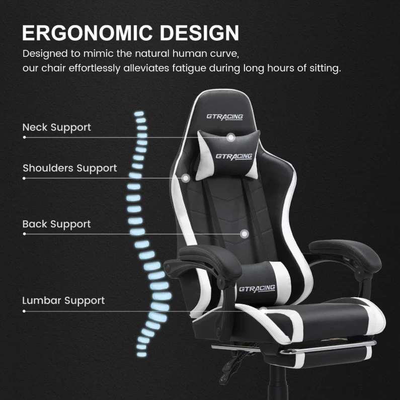 GTRACING GTWD-200 Ergonomic Gaming Chair with Adjustable Pillows - photo 5
