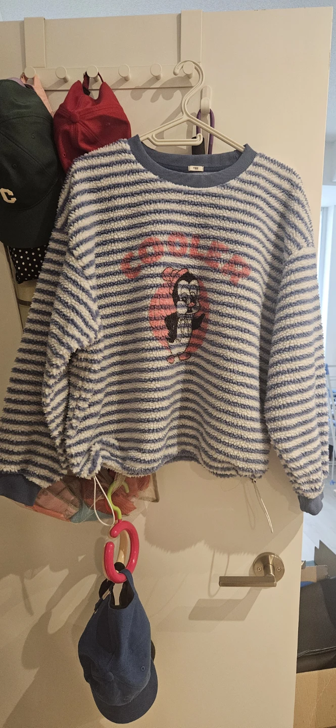 Egg Striped Sherpa Fleece Sweatshirt