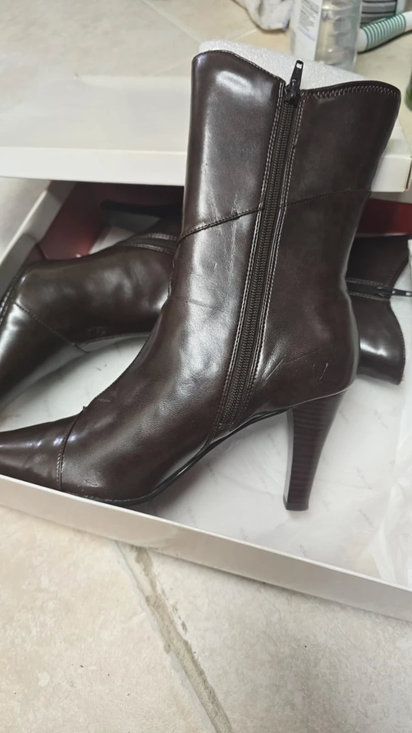 Dark Brown Heeled Ankle Boots