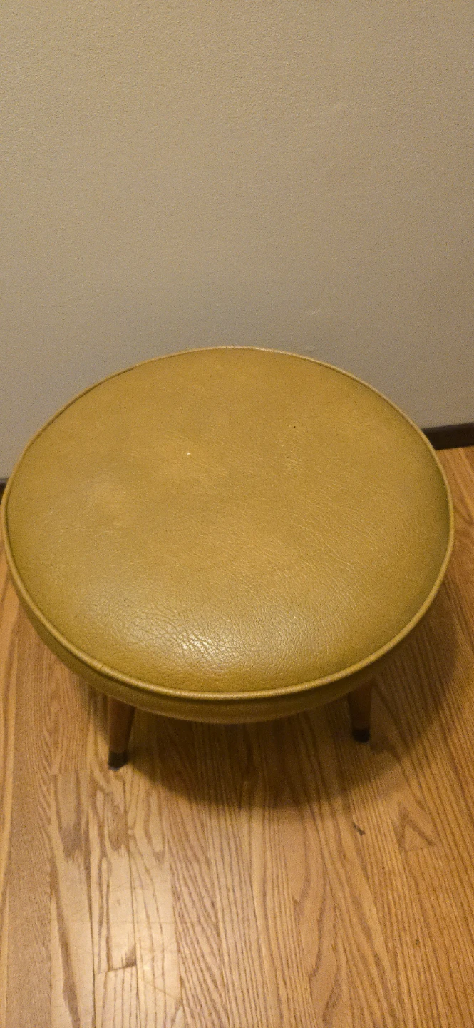 Vintage Mid-Century Modern Mustard Yellow Ottoman
