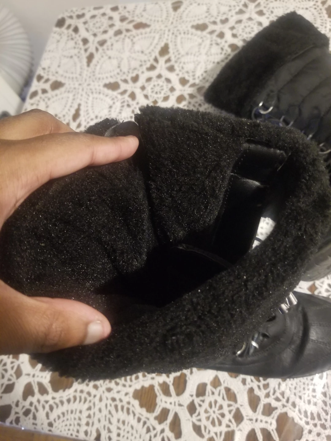 Fur Insulated Black Winter Boots Size 10 - photo 3