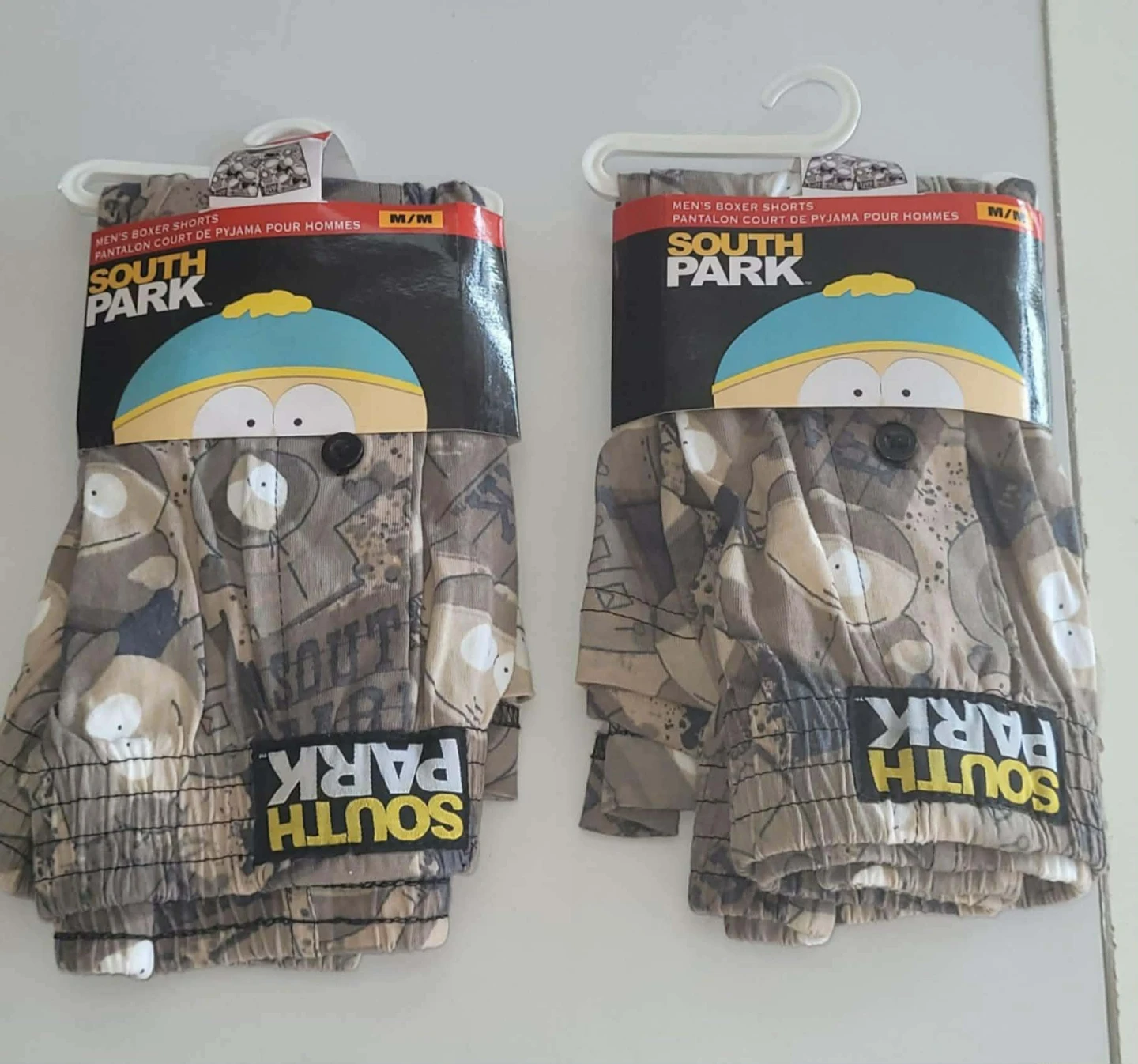 Two pairs of South Park men's boxer shorts