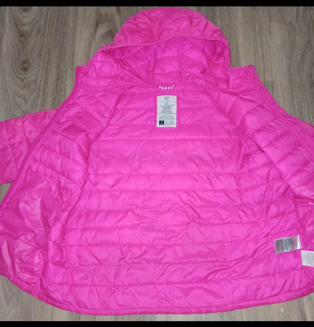 Gap Kids Pink Lightweight Puffer Jacket Size Large - photo 2