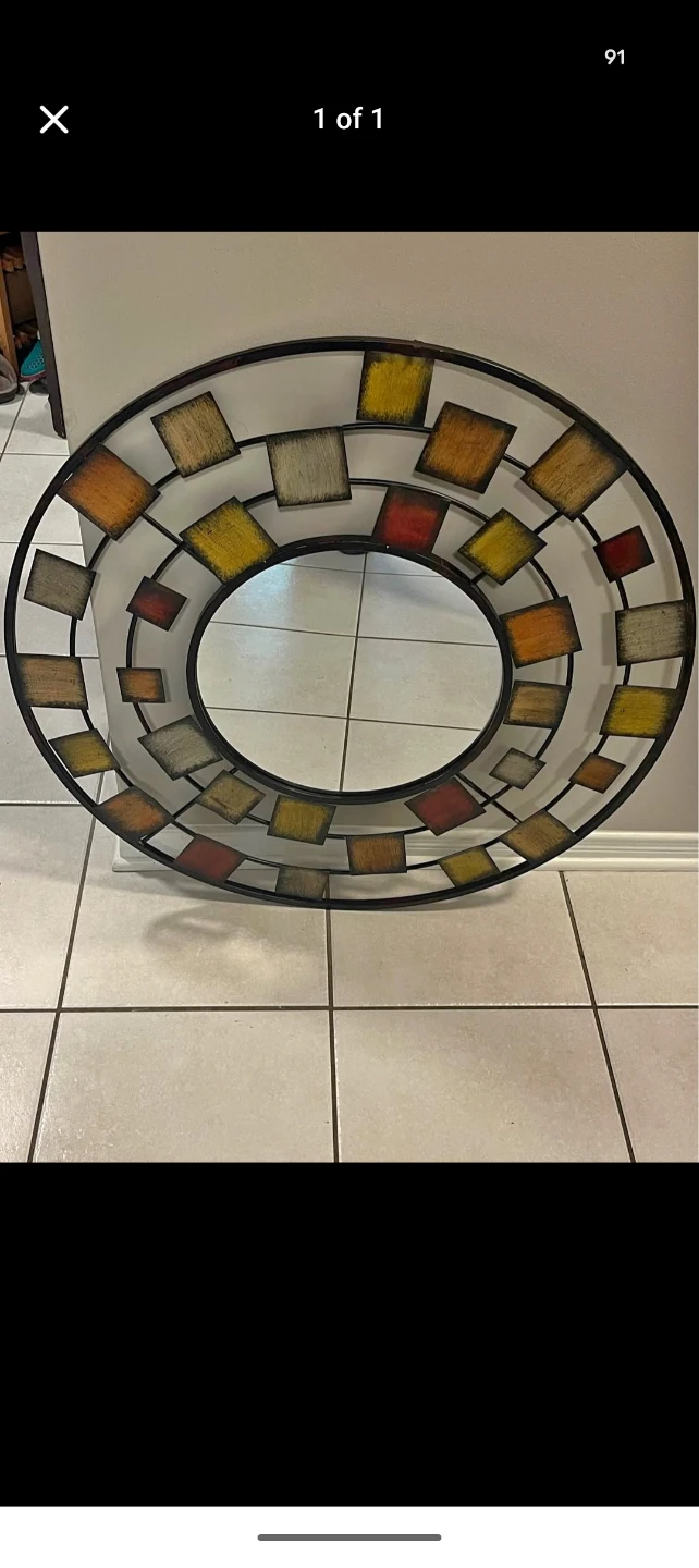 Decorative Round Metal Mirror