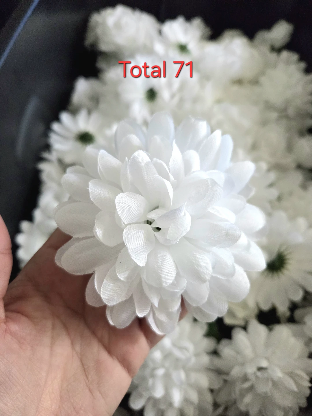 71 Artificial White Chrysanthemum Flower Heads - photo 3