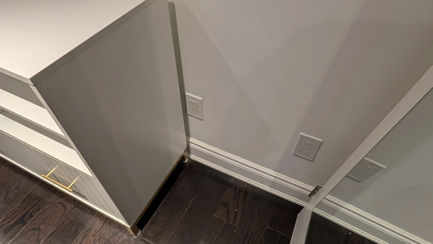 White Storage Cabinet with Gold Hardware - photo 3
