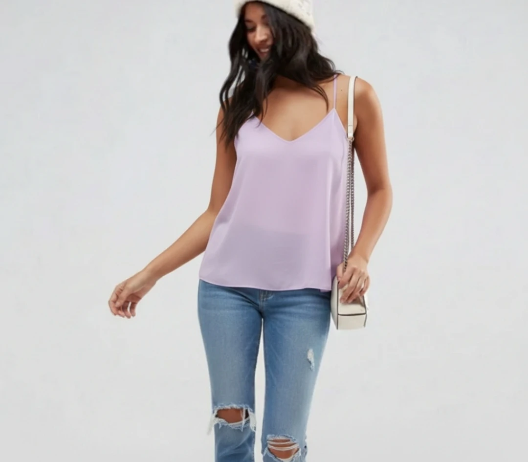 Lilac purple flowy tank top NEW