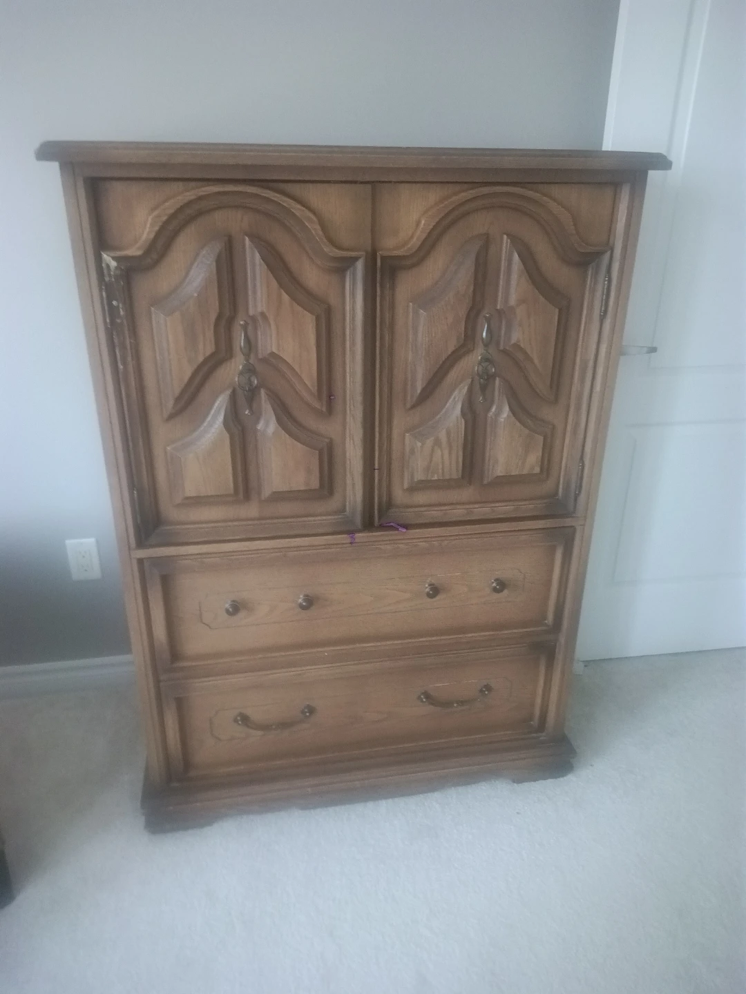 Wooden Armoire with Drawers