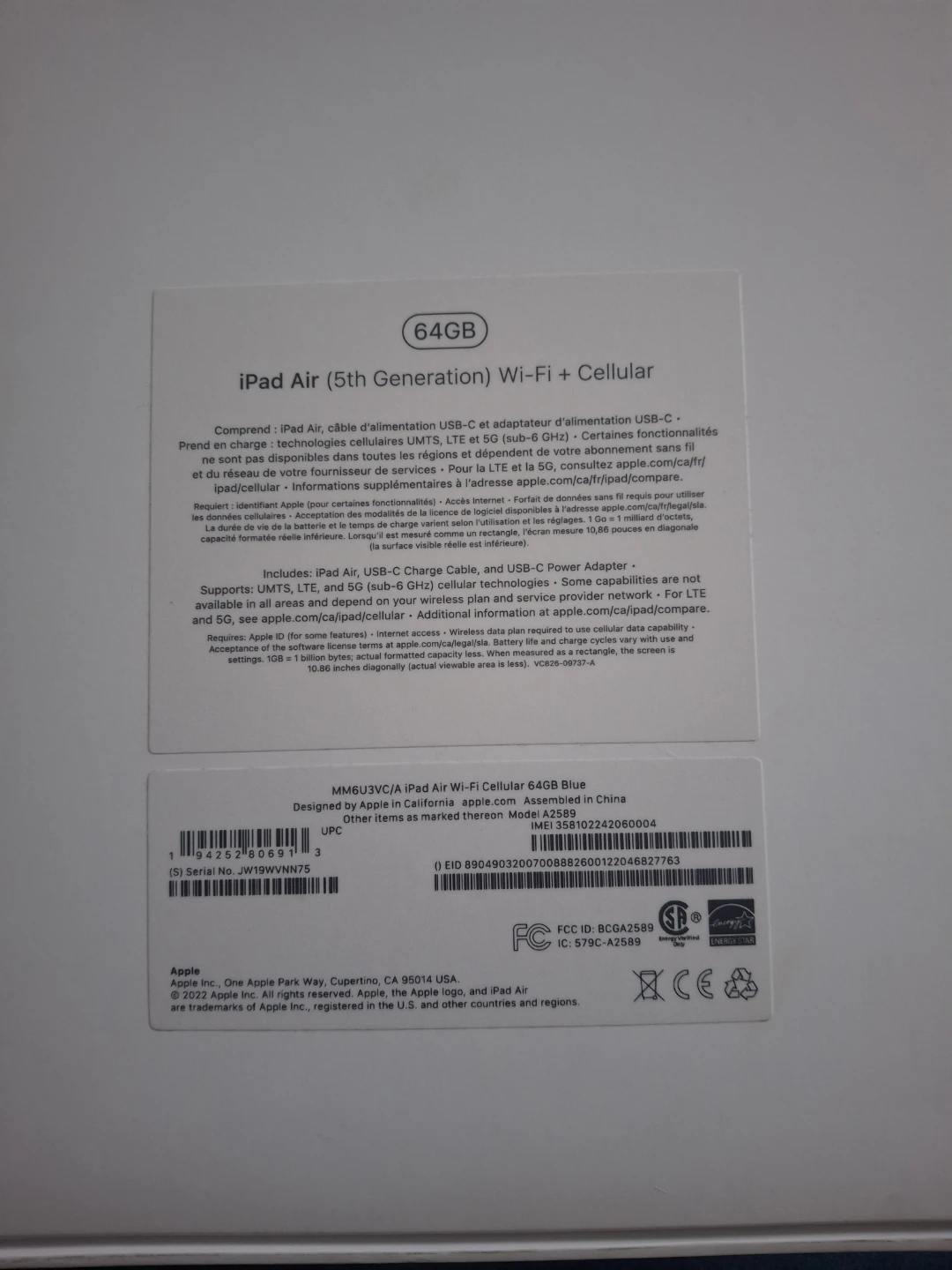 Apple iPad air 5th Genretion only box - photo 3