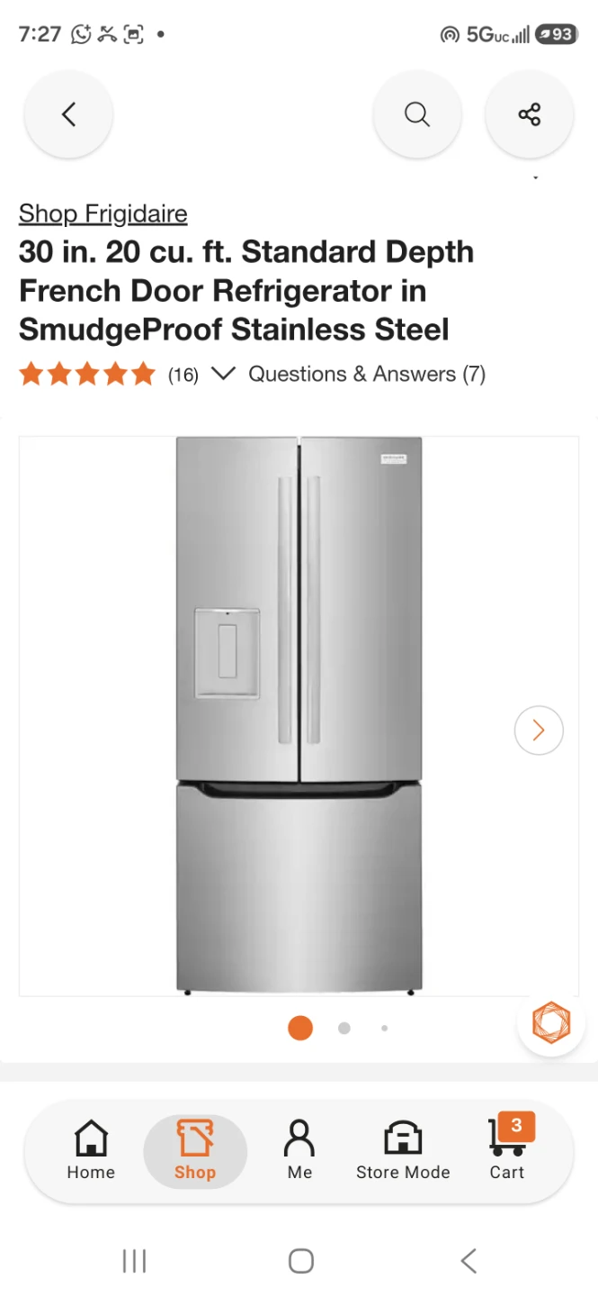 Frigidaire 20 cu. ft. French Door Refrigerator