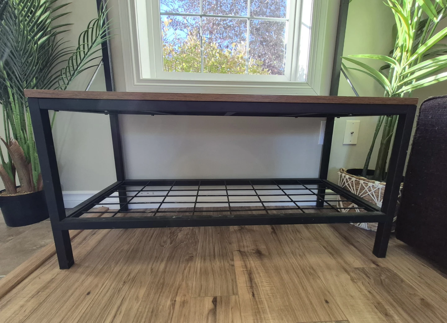 Industrial Hall Tree with Bench and Shoe Storage - photo 3