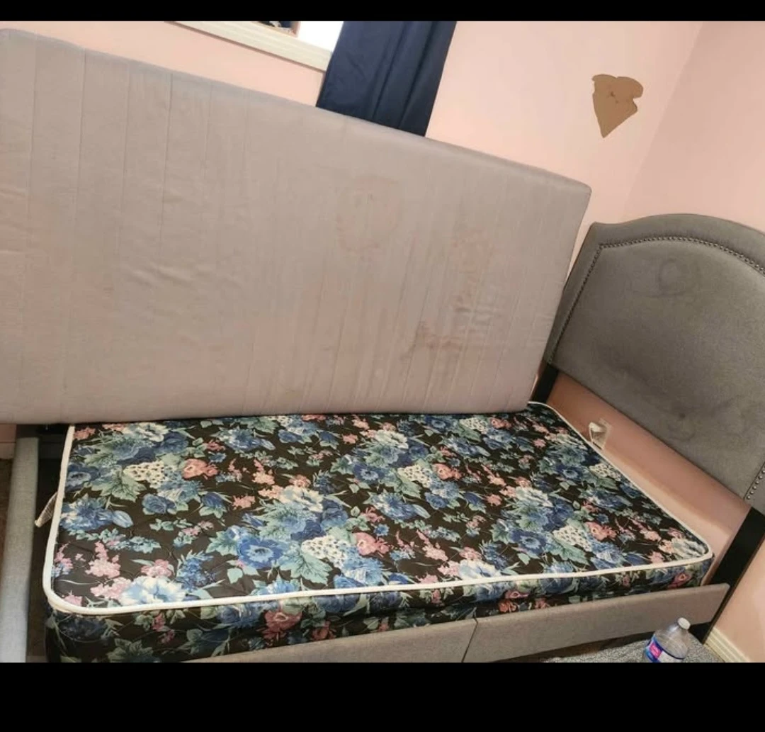 Upholstered Twin Bed with Mattress