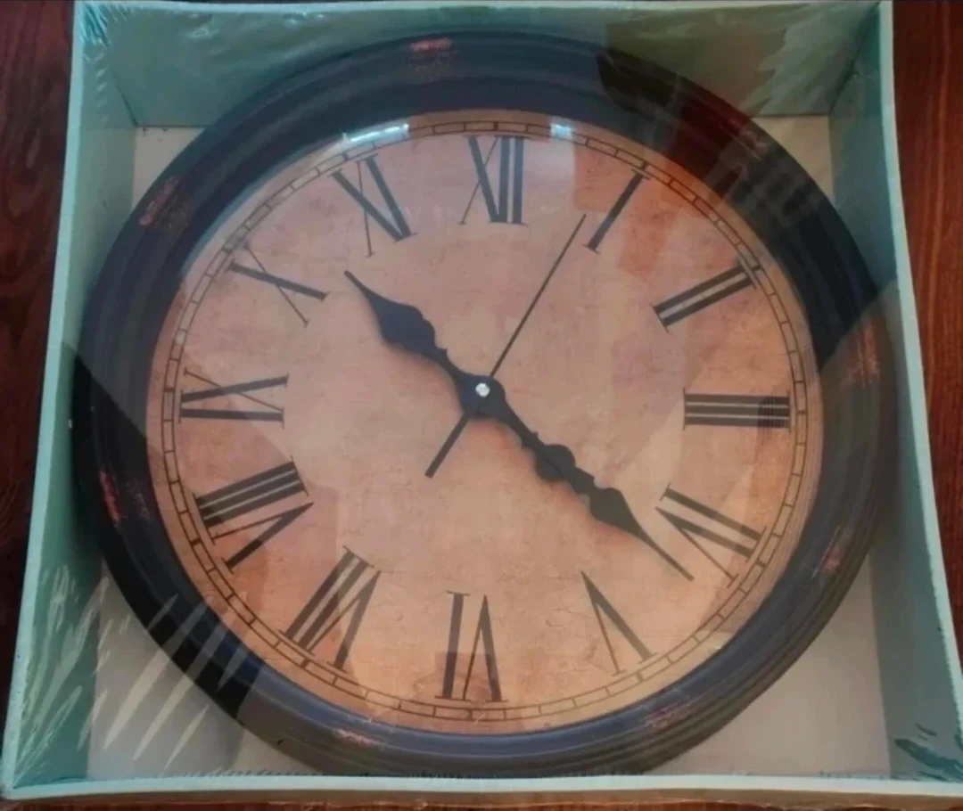 🏈 Rustic Roman Numeral Wall Clock