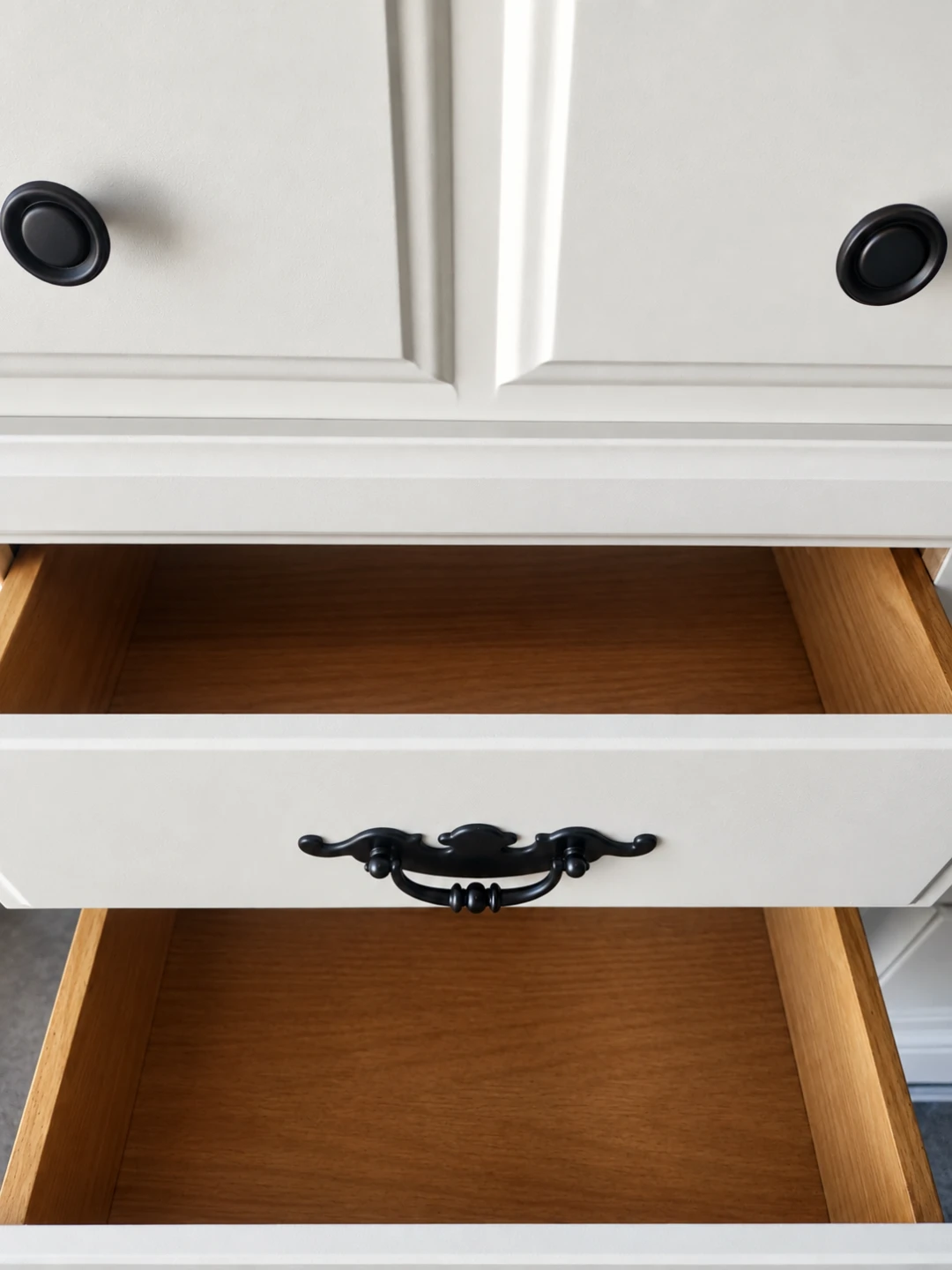 White painted tall dresser with storage cabinet - photo 2