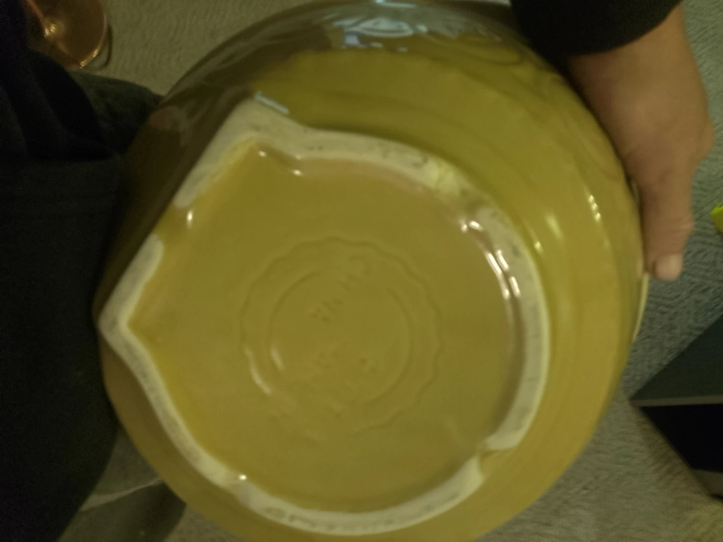 Vintage yellow ceramic mixing bowl - photo 2