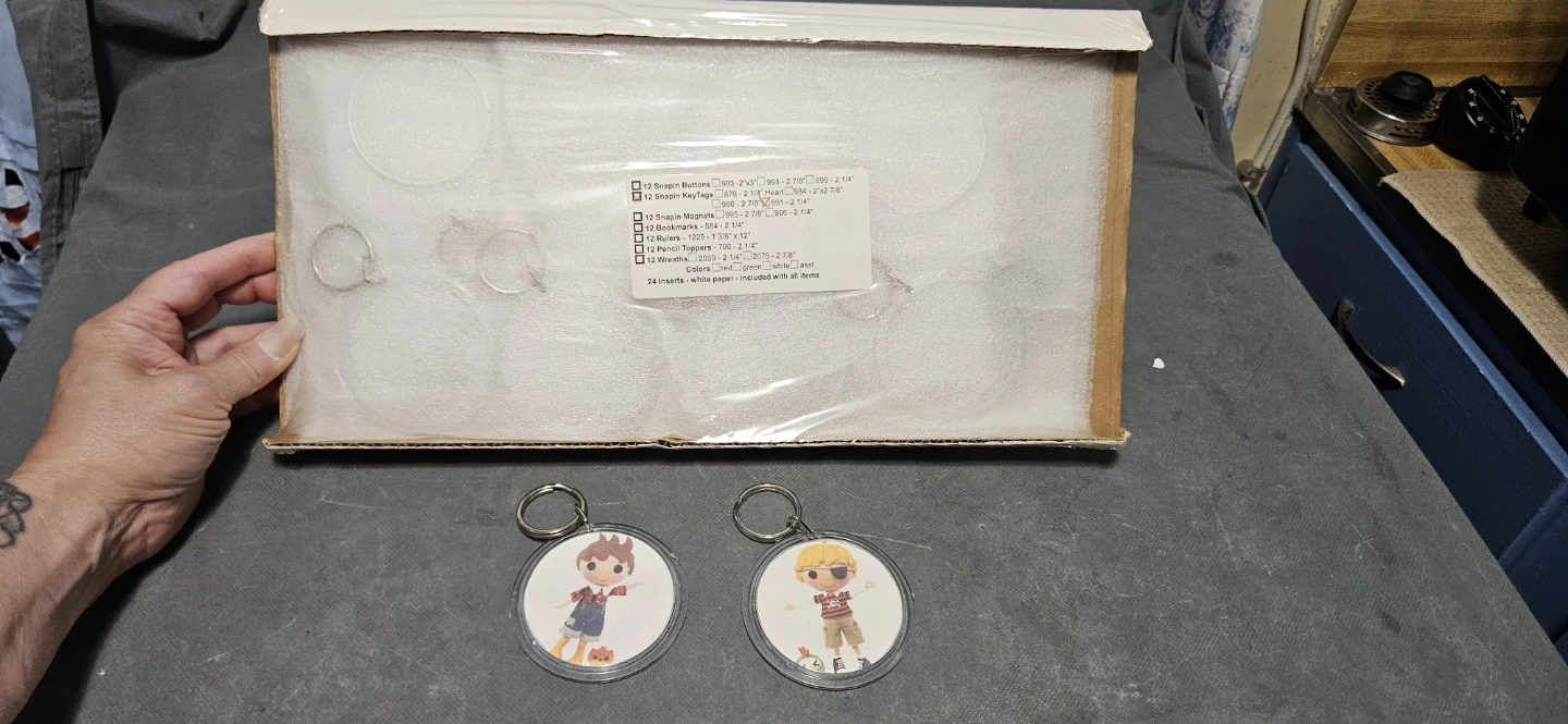 12-Pack Snapin KeyTags 2 1/4"
