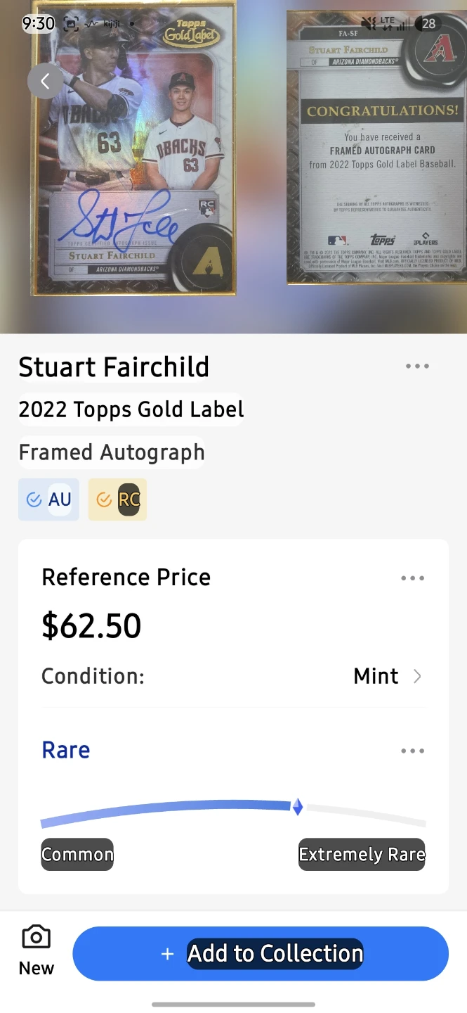 2022 Topps Gold Label Stuart Fairchild Framed Auto RC - photo 4