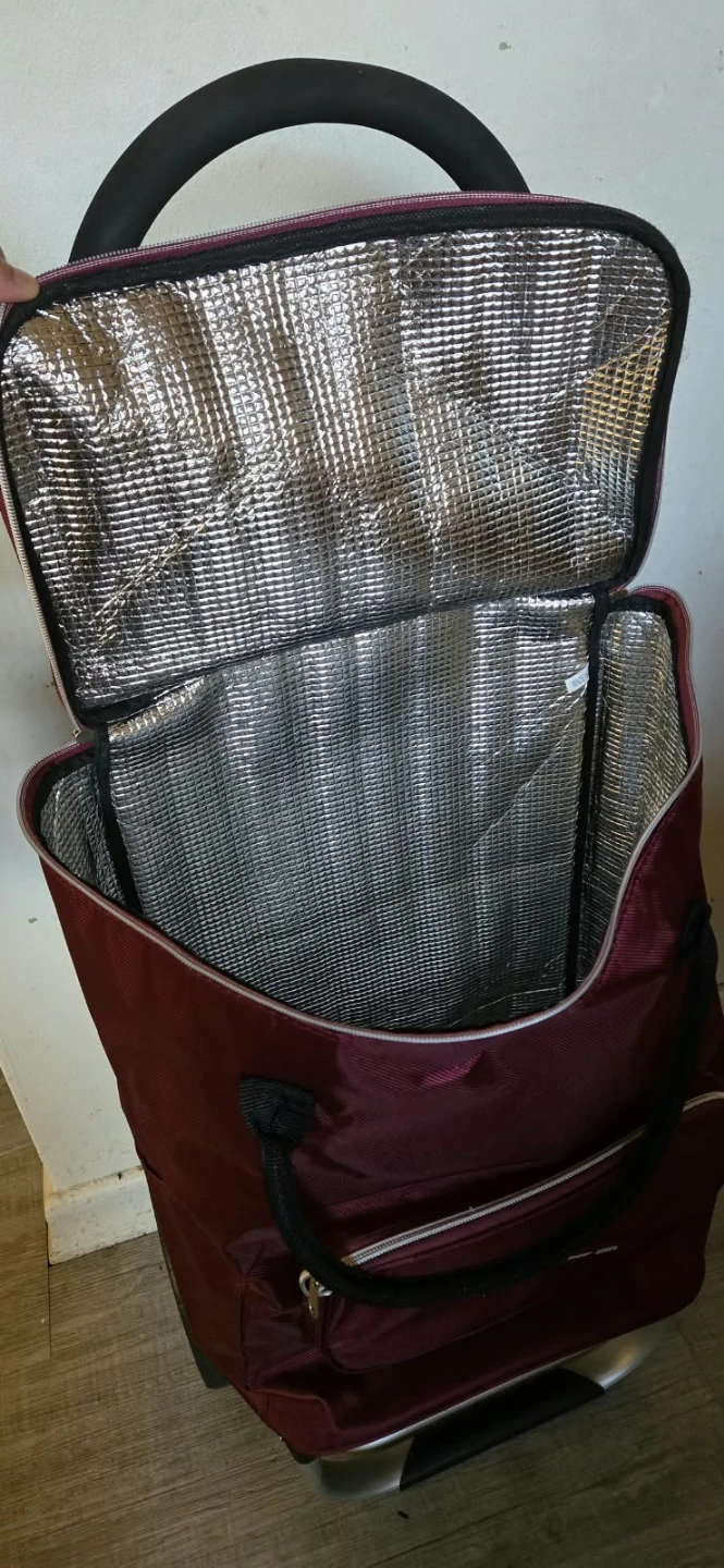 Burgundy Insulated Rolling Shopping Cart - photo 5