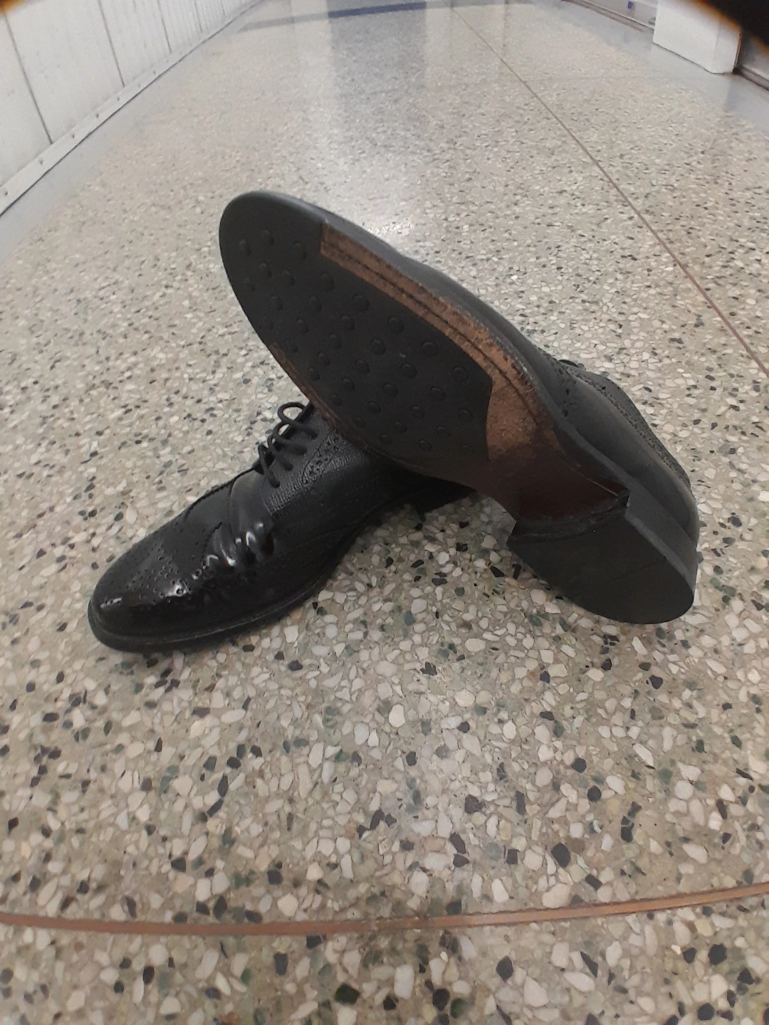 Black Leather Wingtip Oxford Shoes Original TOD'S  Men's Size 10 - photo 3