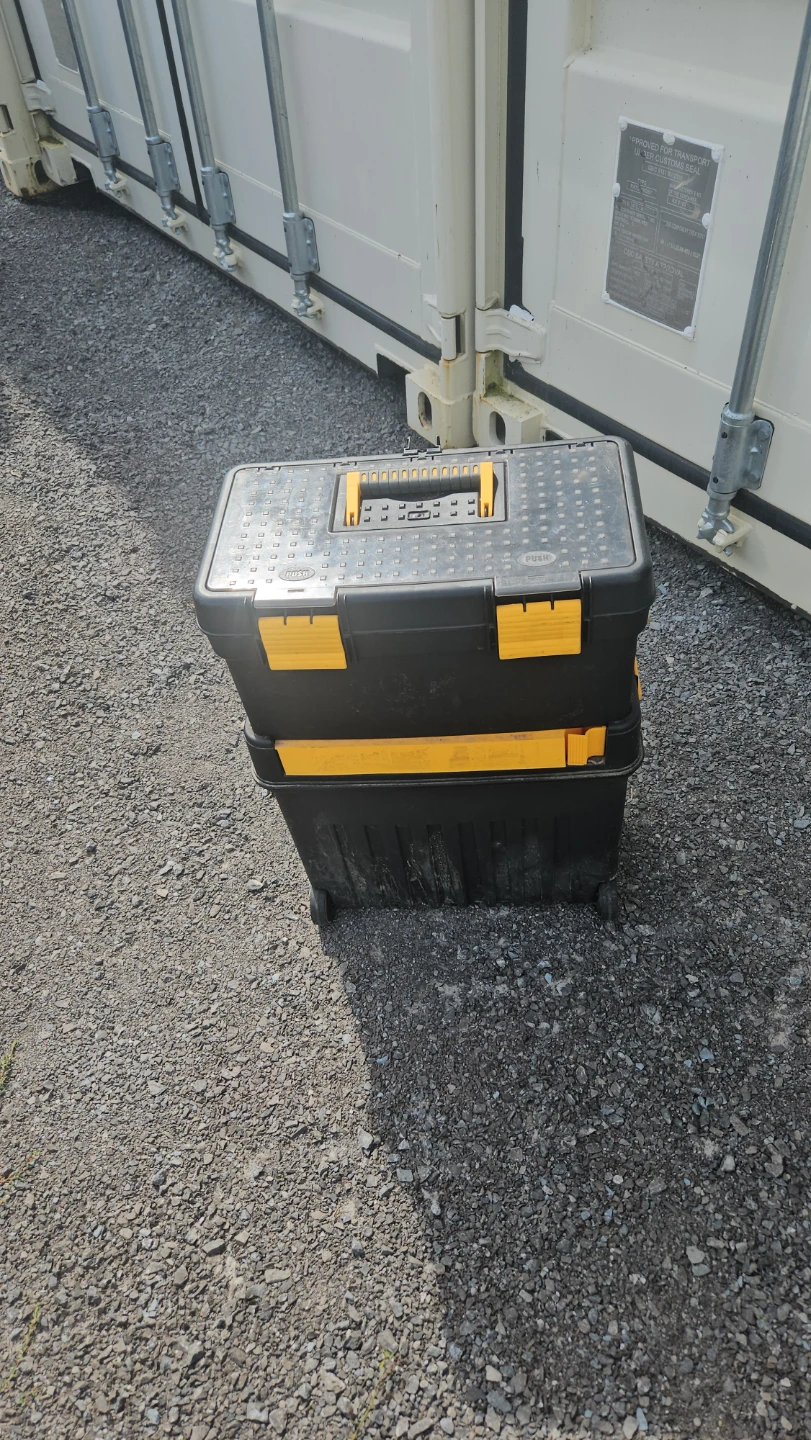 Black and Yellow Rolling Tool Box