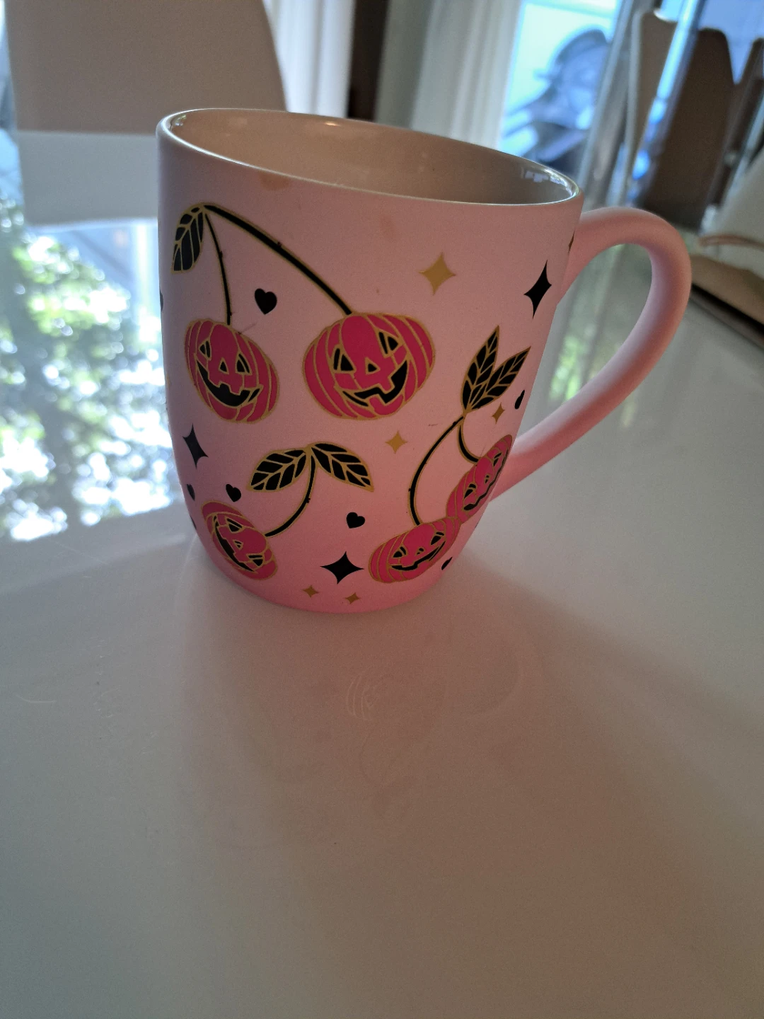 Pink Halloween Jack-o-lantern Cherry Mug
