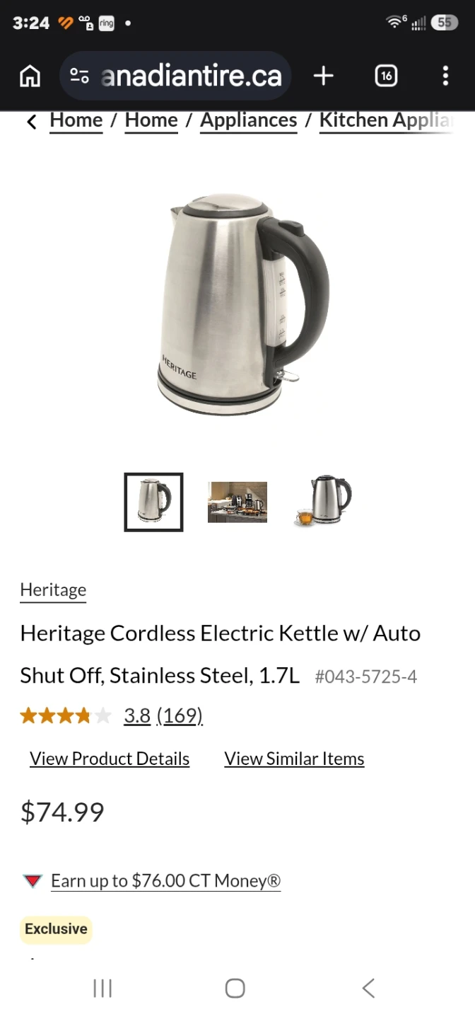 Heritage 1.7L Stainless Steel Electric Kettle