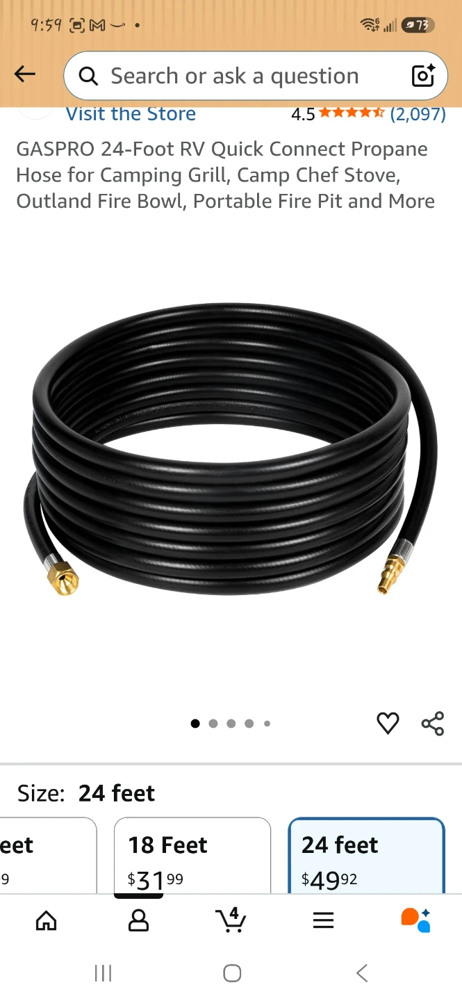 GASPRO 24-Foot RV Quick Connect Propane Hose