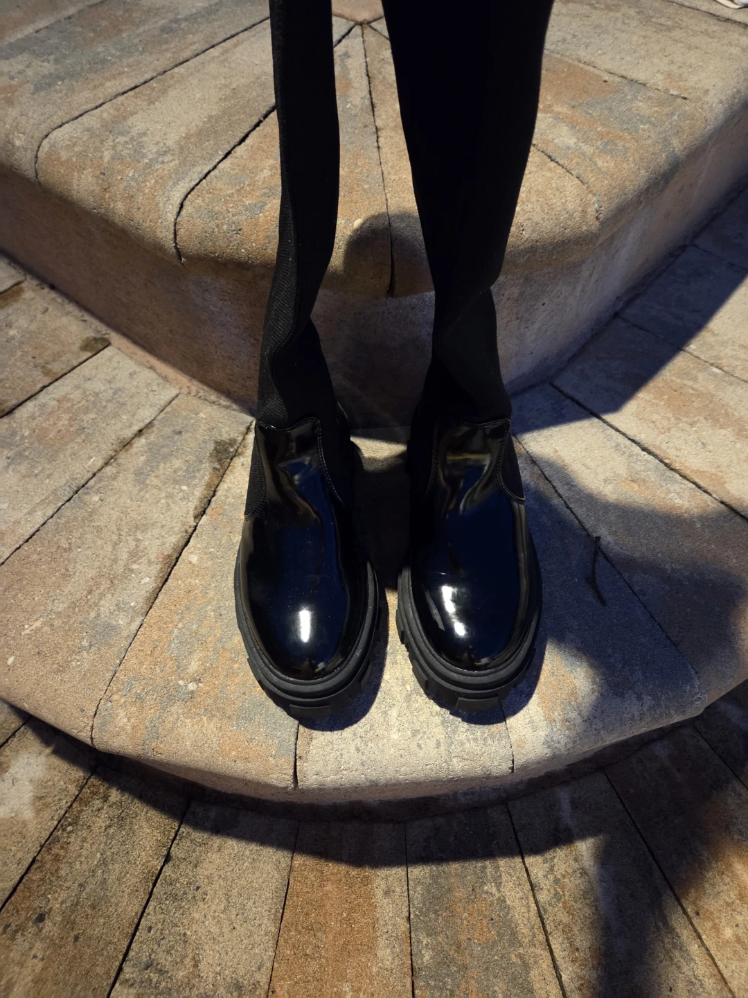Asos Black Sock Boots Size US 5W