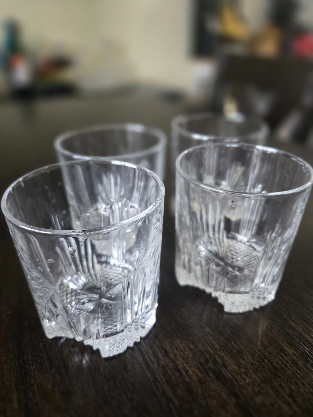 Set of 4 Cut Glass Tumblers