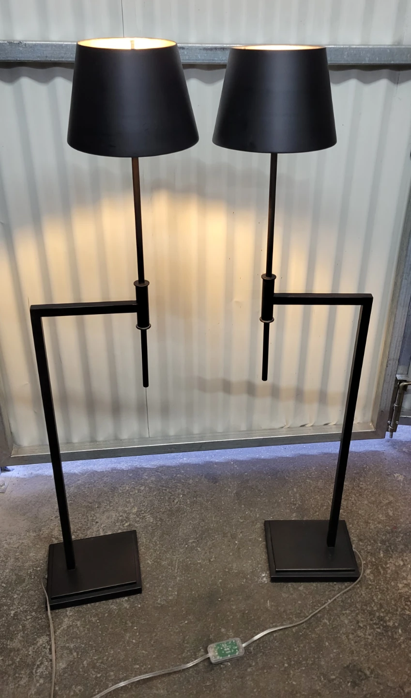 Set of Two Modern Black Floor Lamps