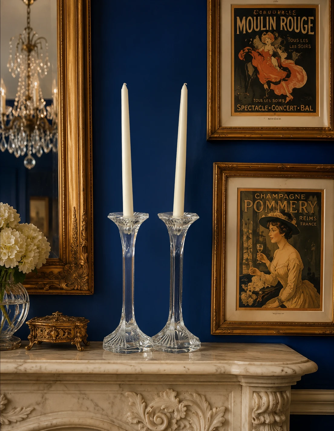 Two Vintage 80s Excelsior Mikasa Crystal  Candle Holders - photo 2