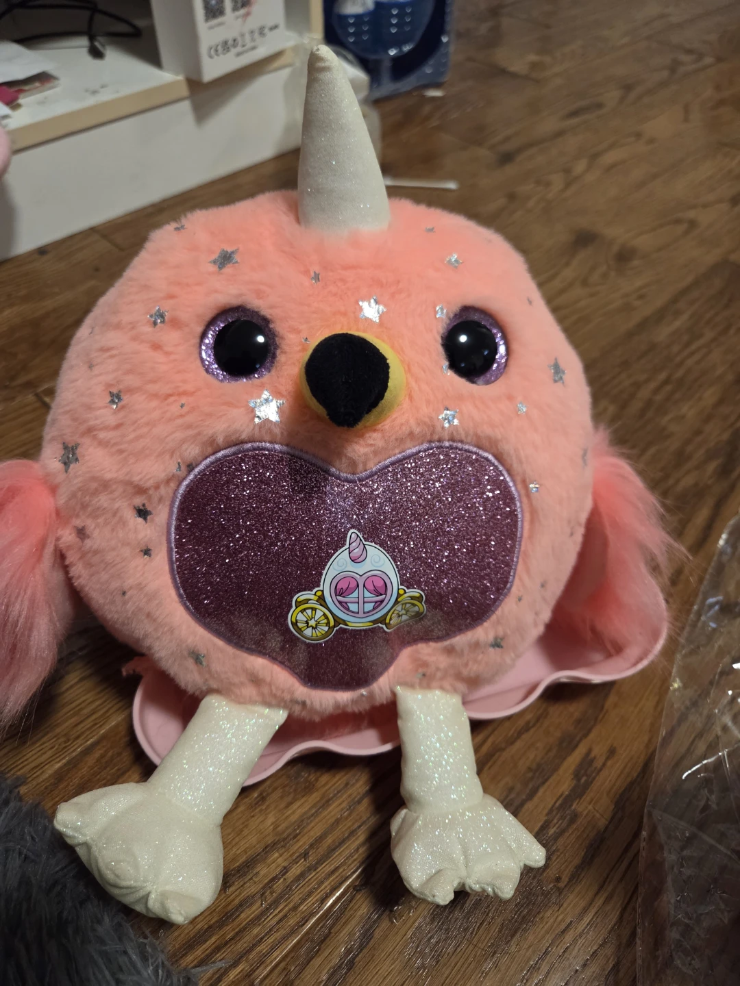 Pink Sparkly Unicorn Bird Plush - photo 2