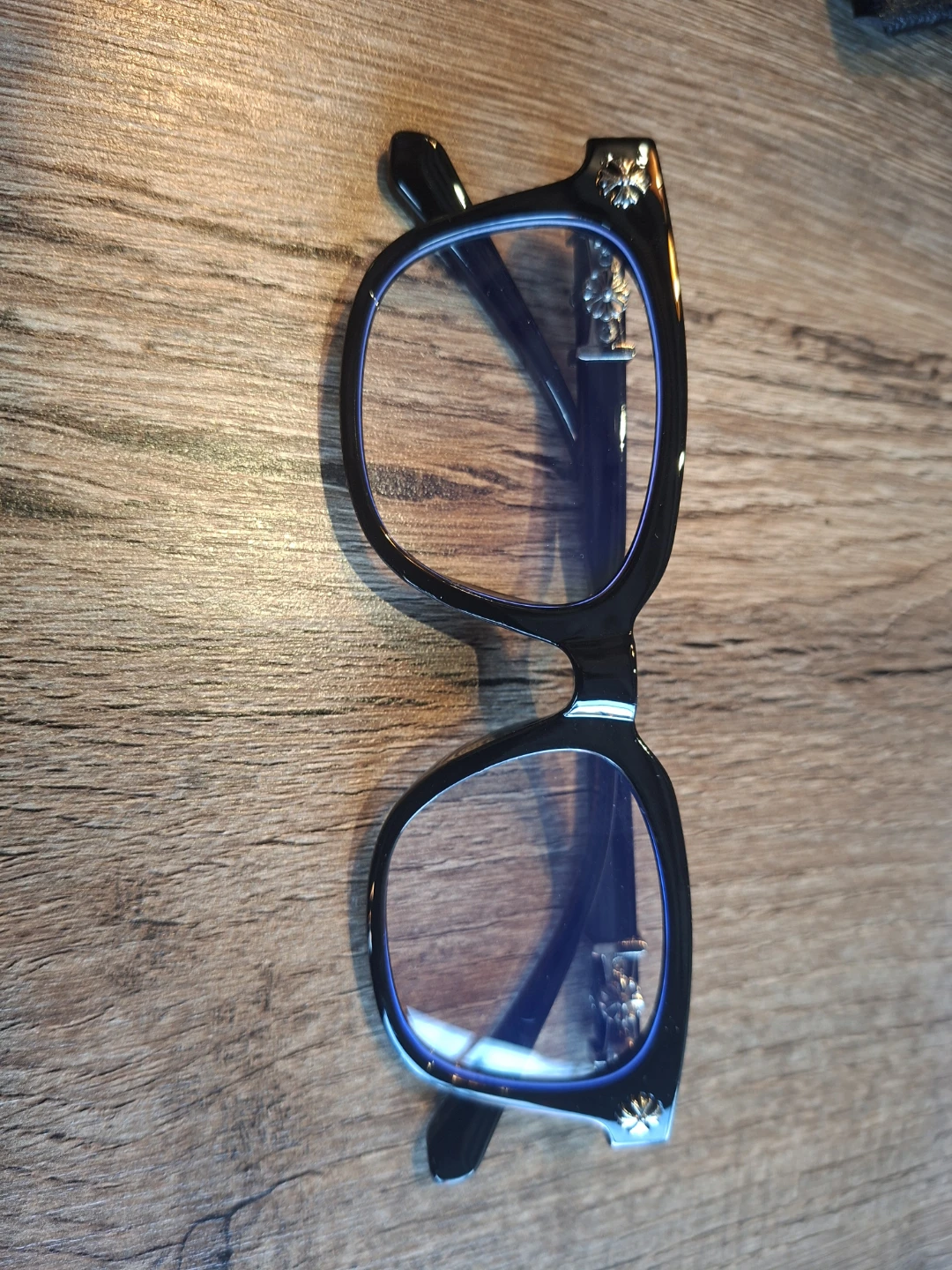 Chrome Hearts Style Black Glasses with Case