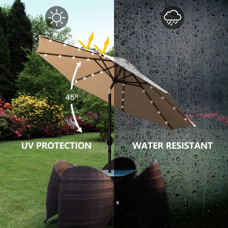NEW In Box aTan Solar Led Powered Light Patio Umbrella - photo 2