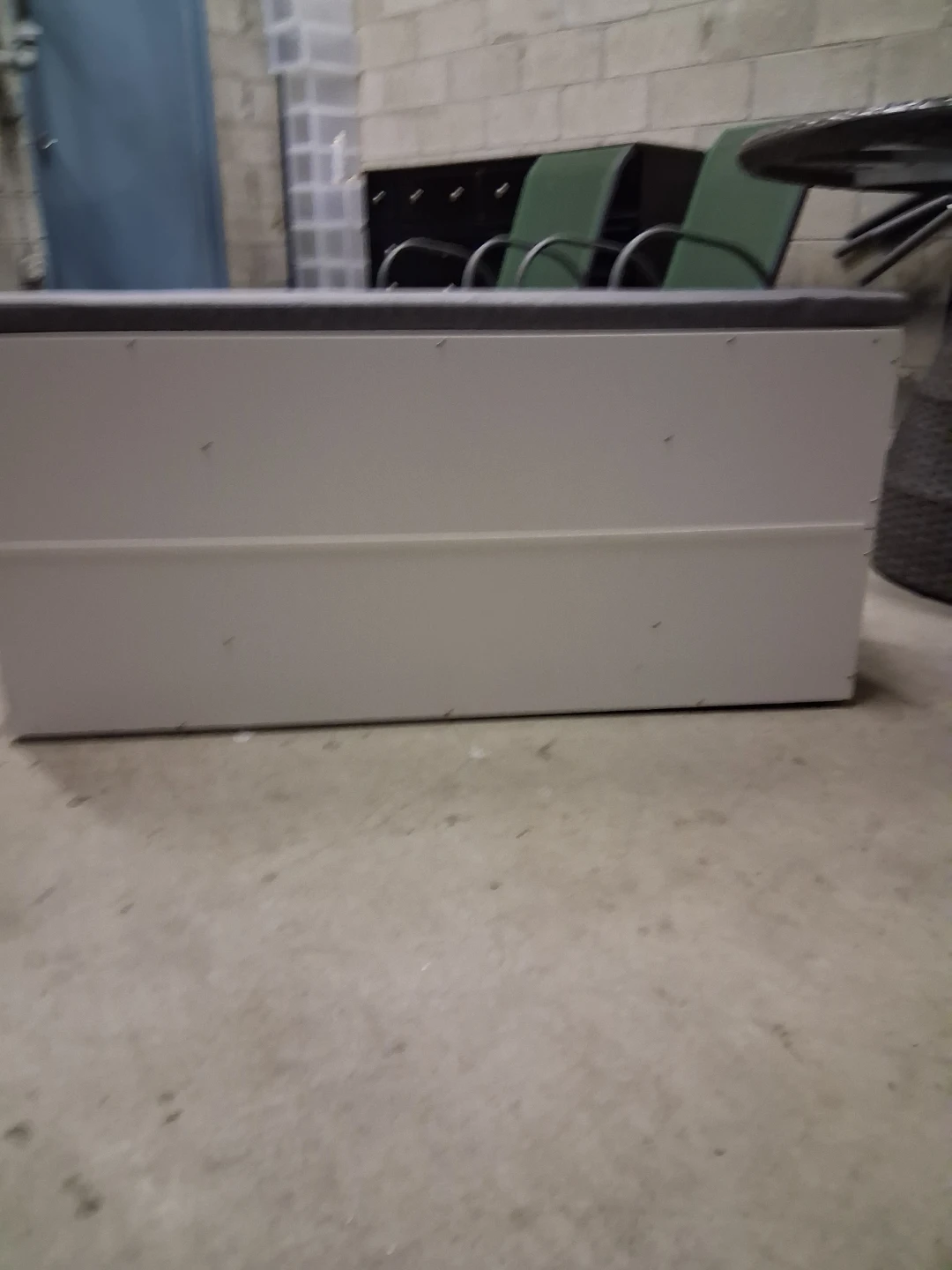 White Storage Bench with Gray Cushion - photo 4