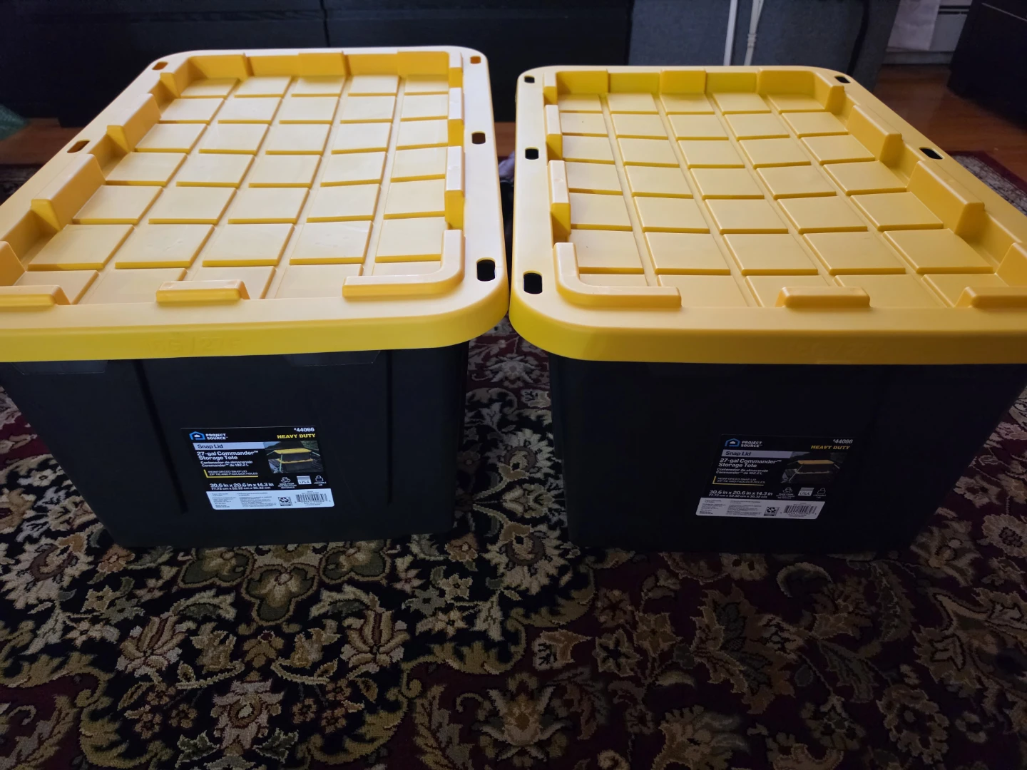 2 × Project Source Commander Large 27-Gallons Storage Tote