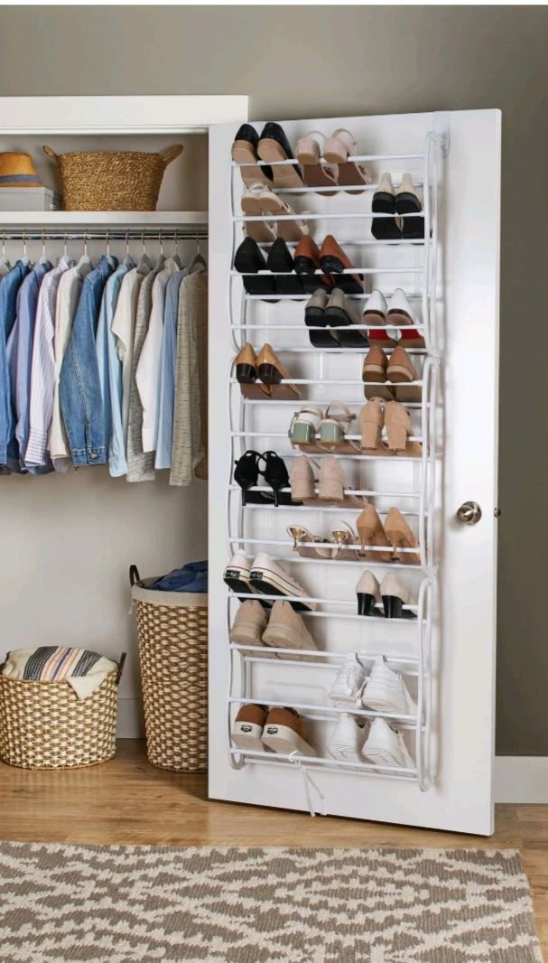 White 12-Tier Over-the-Door Shoe Organizer