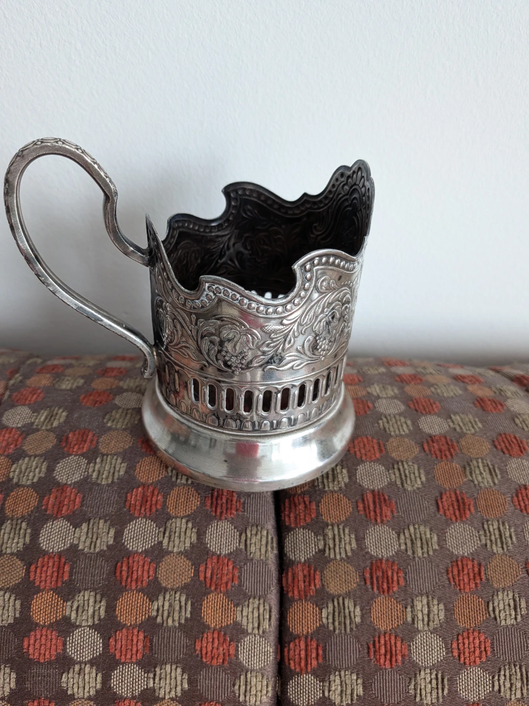 Vintage Russian Silver Plated Podstakannik Tea Glass Holder - photo 2