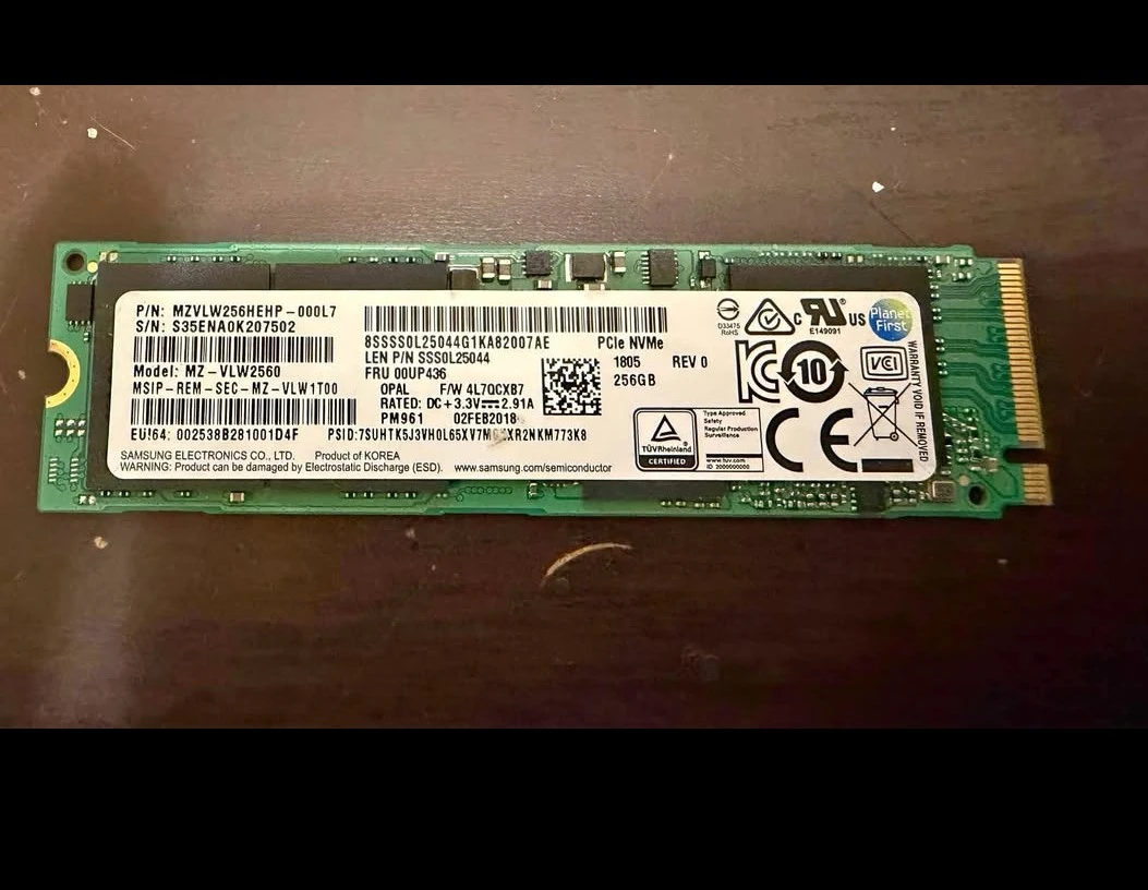 M.2 ssd samsung. 256gb