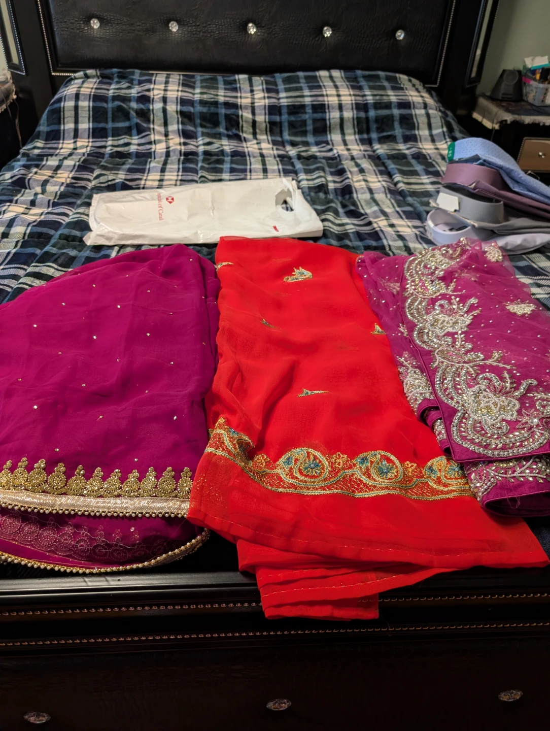 Only Set of 3 Embroidered Sarees $100