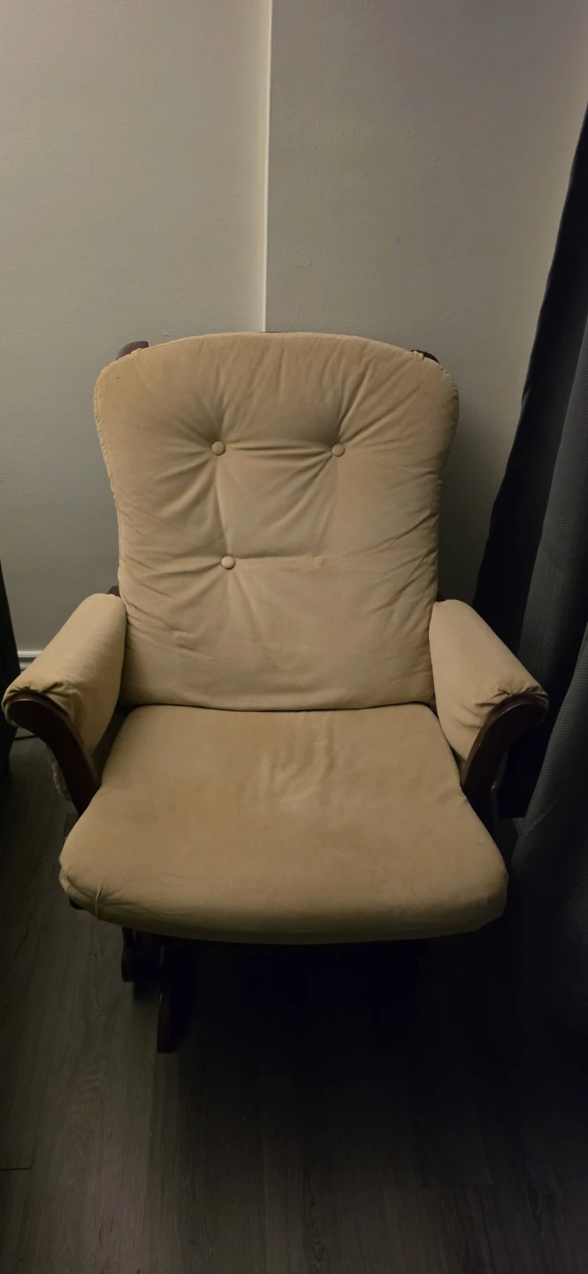 Beige Glider Rocking Chair