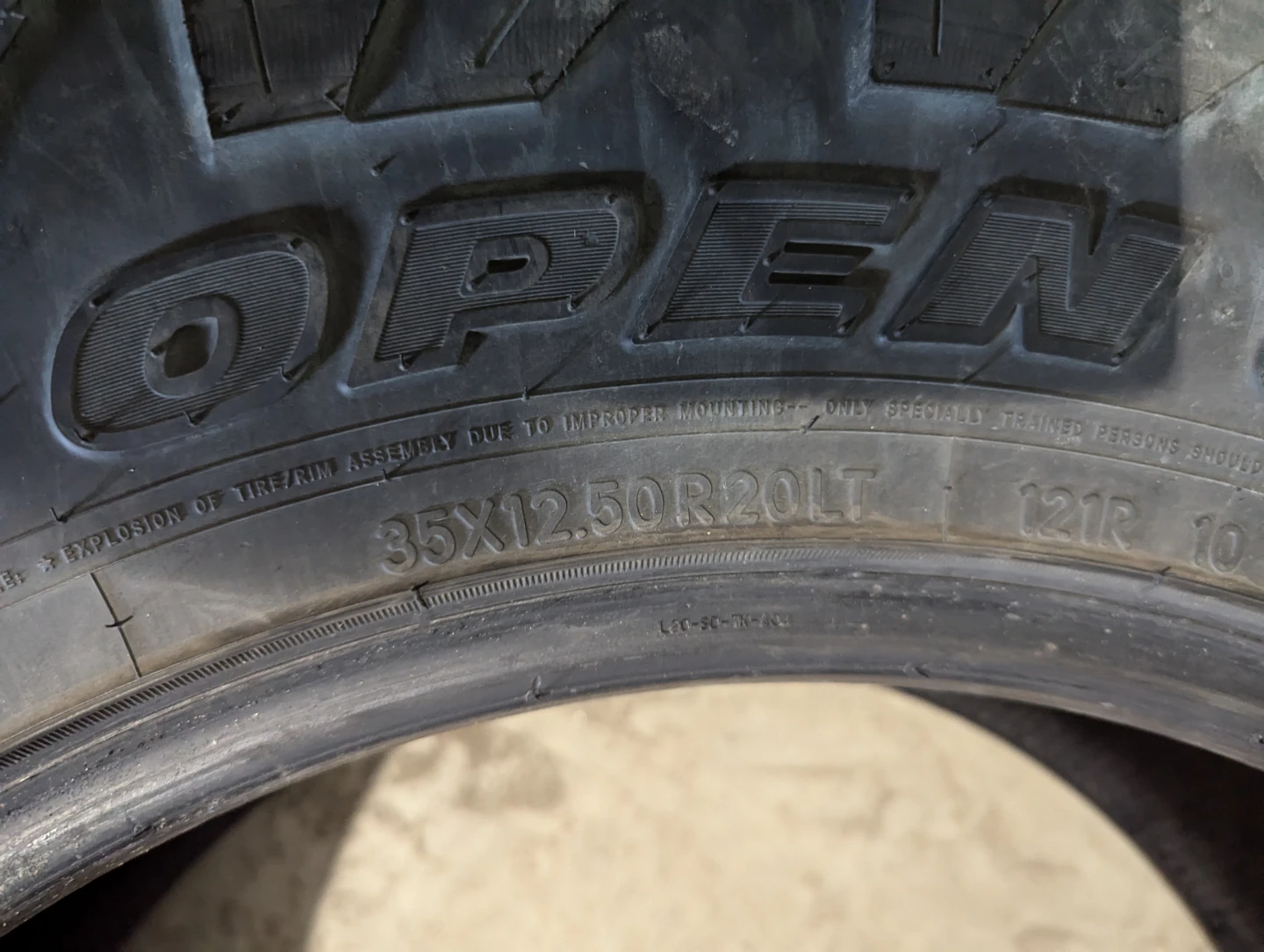 35x12.50R20LT Toyo Open Country A/T Tires - photo 4