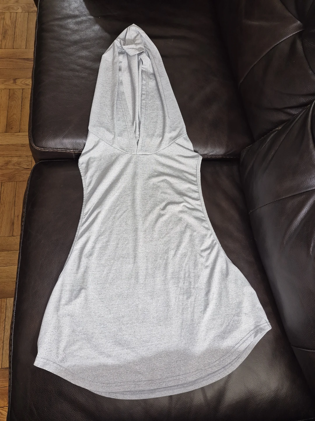 Light Gray Sleeveless Hoodie Unisex