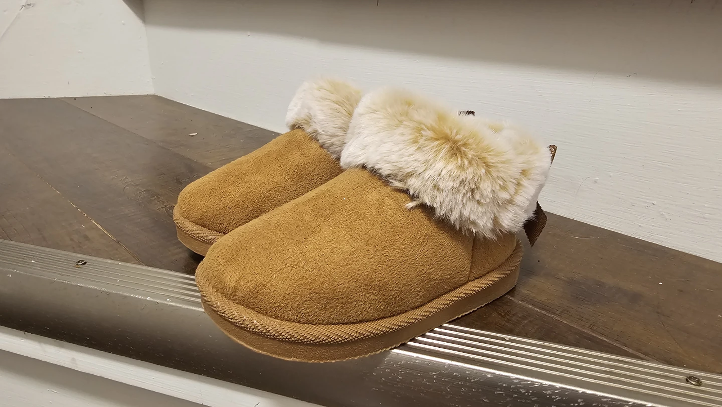 Kids UGG style faux fur lined faux suede boots