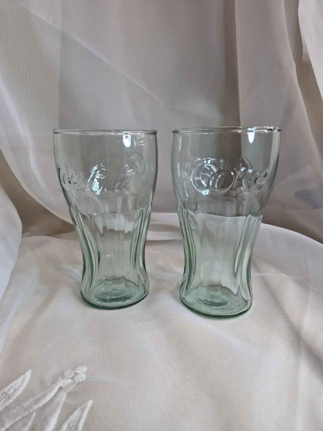 Pair of 6" x 3 1/4" Coca-Cola Glasses Coke Glasses