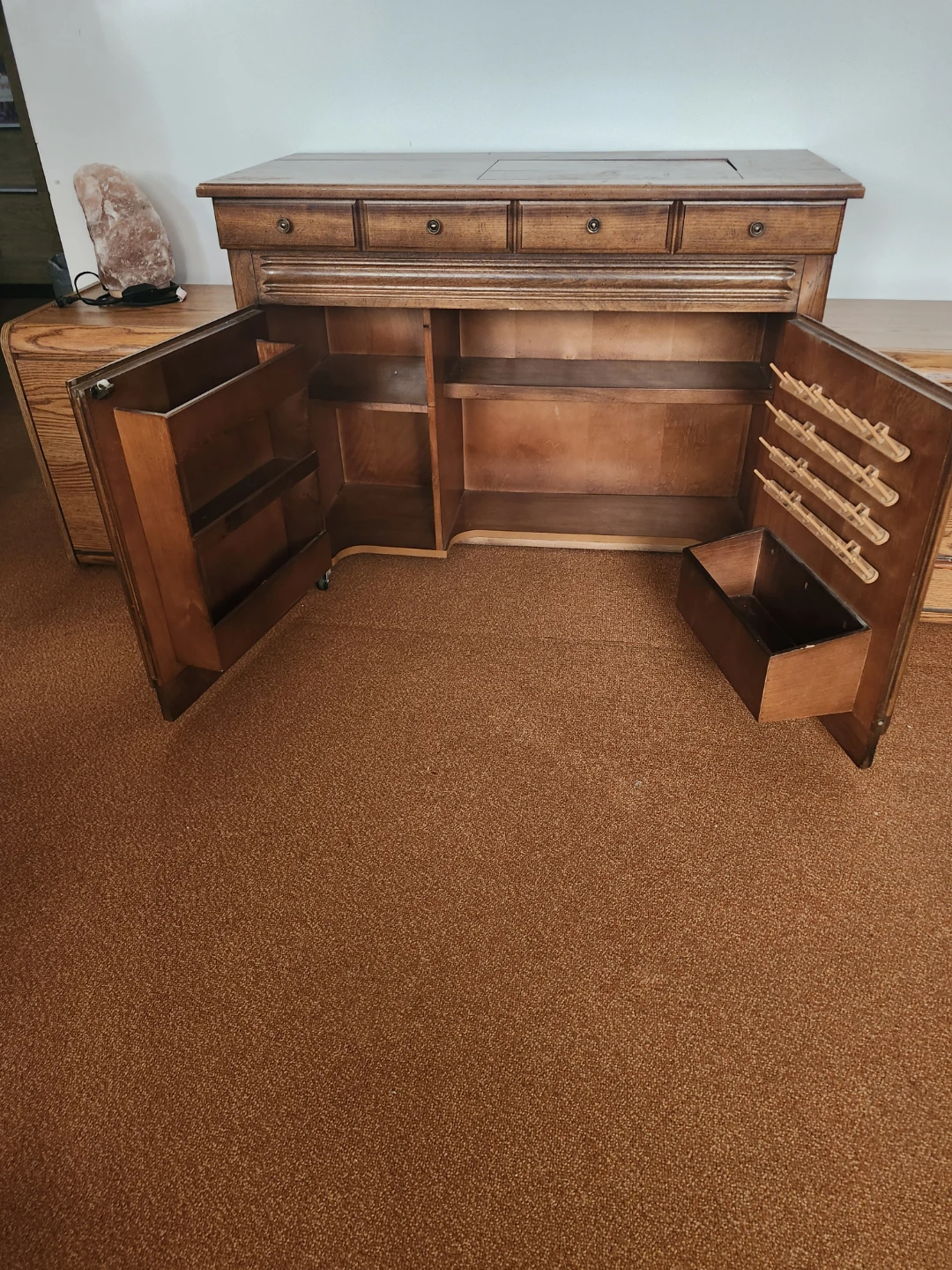 Vintage Wooden Sewing Cabinet - photo 2