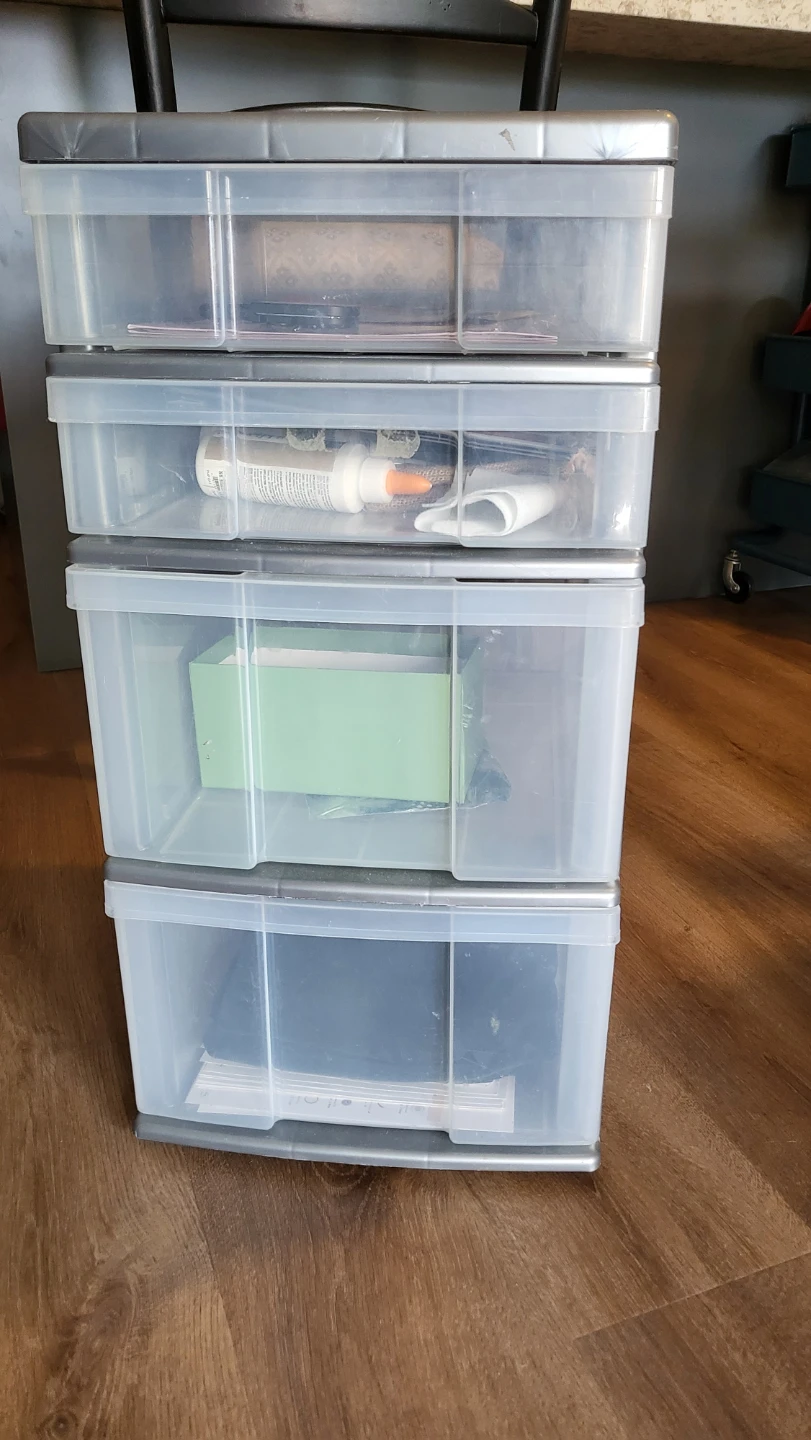 Plastic storage drawer organizer - grey