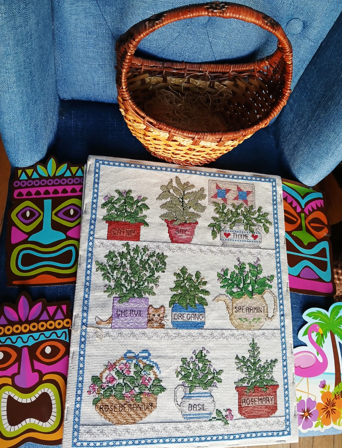 FREE Herb Cross-Stitch, Wicker Basket, Party Cutouts